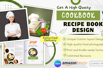 ghostwrite and design KDP recipe book cookbook writer kindle formatting on canva