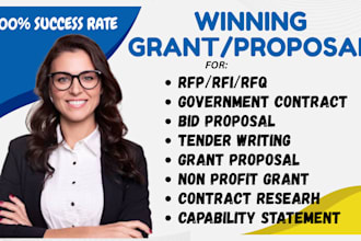 write winning bid proposal rfi rfp rfq grant writing government contract tender