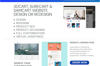 build design redesign surecart 3dcart and samcart shop ecommerce website store