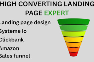 create high converting landing page, bridge page sales funnel marketing