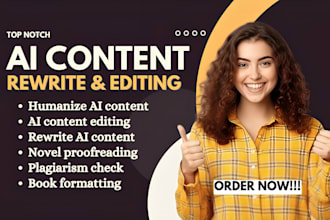 humanize ai content, proofread novel, check plagiarize content, book formatting