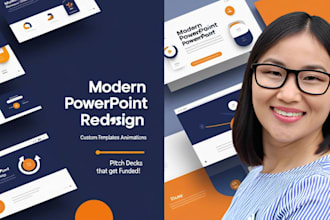design, redesign, animate powerpoint presentation, templates and pitch deck