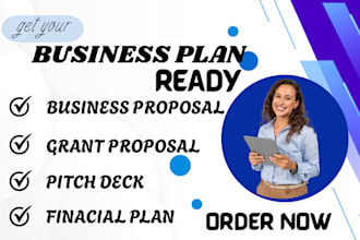 write business plan for investors, startups, and grants