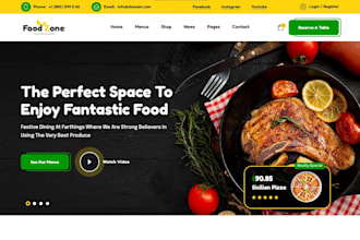 create a modern wordpress website for restaurant or café