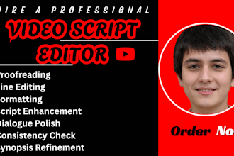 proofread format line edit screenplay movie script short film TV series synopsis