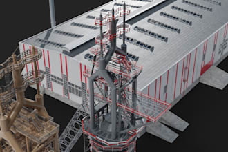 do 3d steel warehouse, steel structures, site plan for city permit approval