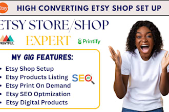 design etsy digital products set up etsy shop stsy listing etsy print on demand
