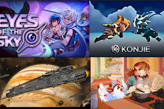 design steam capsule art game poster UI environment marketing banner concept art