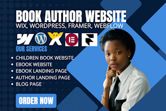 ebook author website, book author website children book website wix landing page