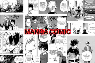 draw custom comic manga illustration art manga pages  anime manga storyboard