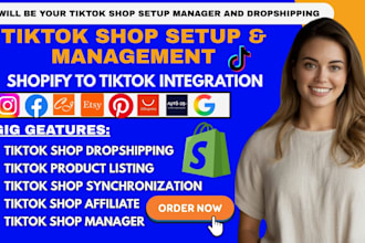 setup tik tok facebook shop dropshipping affiliate marketing set up manager