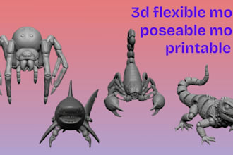do 3d flexi model articulated figure figet toy flexi animal stl for printing