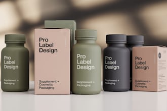 design product labels and packaging for supplement and cosmetics brands