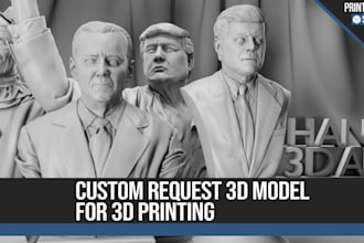 sculpt realistic 3d head 3d bust model statue 3d face model for 3d printing