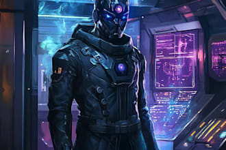 make a  sci fi illustration and sci fi art