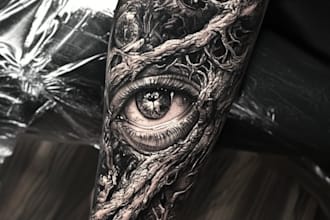 create unique custom tattoo design for you, sleeve tattoo