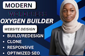 design, rebuild, clone, wordpress, website or laanding page using oxygen builder