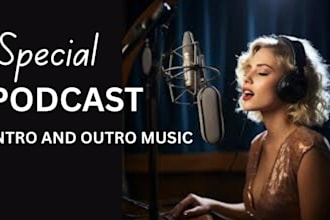 design podcast intro and outro with music and voice