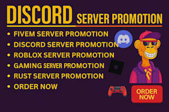 roblox server promotion, gaming server, fivem, dayz,discord promotion for growth