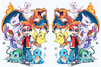 draw you as a custom pokemon or fakemon in anime chibi pixel or official style
