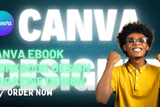 canva ebook, workbook design, magazine, booklet, worksheet design, flyer design