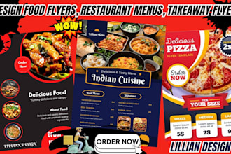 design food flyers, restaurant menus, takeaway flyers