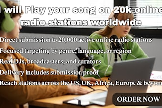 play your song on 20k online radio stations worldwide
