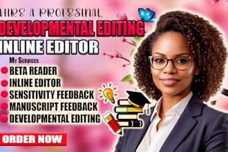 provide beta reading sensitivity feedback developmental editing for your book