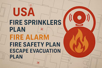 do USA fire sprinklers plan, fire alarm, fire safety plan escape evacuation plan