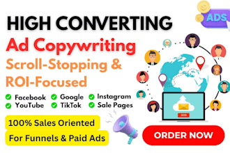 write high converting ad copy for funnels, sales pages, and campaigns