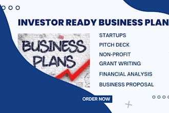 prepare a topnotch business plan, proposal, pitch deck, financial analysis