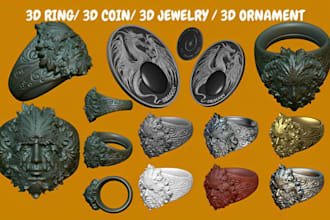 sculpt 3d jewelry ring 3d bas relief 3d coin bracelet 3d pendant 3d medallion