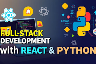 do full stack web development with react and python fastapi flask django expert