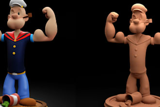 3d character cartoon, miniature statue art, figurines action figure for 3d print