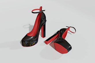 design stunning 3d high heel shoes for fashion brands