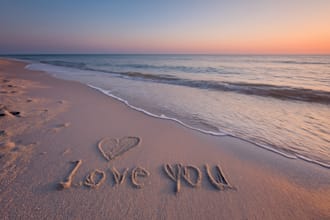 create custom sandwriting ai art on a beautiful beach