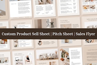 design product sell sheet, sell sheet, pitch sheet, one pager design,sales flyer