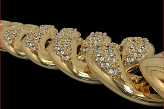 craft 3d jewelry set,cgi jewelry animation,glittering bracelet,3d cuban necklace