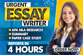 do urgent essay, apa mla research, summary, paper case study, reports in 4 hrs