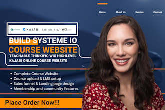 build systeme io teachable thinkific wix highlevel kajabi online course website