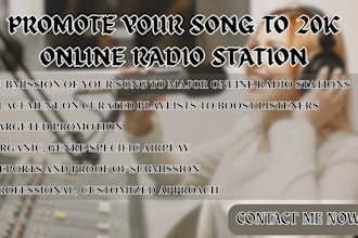 promote your song to 20k online radio stations worldwide