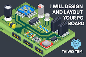 do pcb circuit board schematic layout design and develop arduino, esp32, stm32