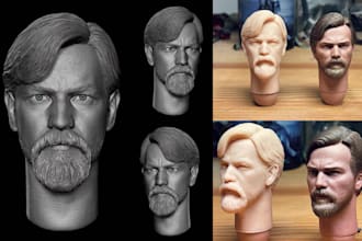 custom 3d head model realistic face sculpt in zbrush 3d printing and rendering