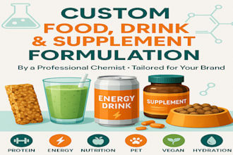 food formulation, smoothie energy drink and supplement formulation as chemist