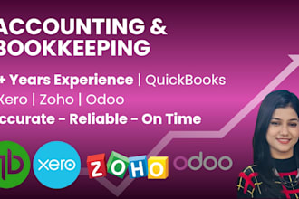 provide bookkeeping services in quickbooks, xero, zoho, odoo