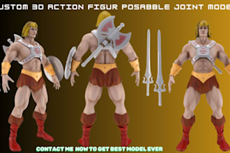 sculpt 3d model, action figure, toys rendering and texturing for 3d printing