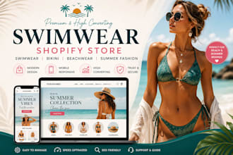 build summer clothing shopify store beachwear, swimsuit, streetwear website
