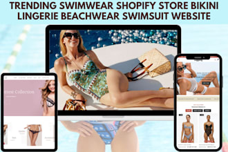 design summer swimwear shopify store wordpress bikini beachwear swimsuit website