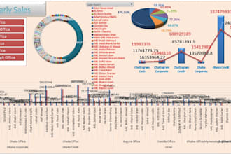 design custom excel dashboards for your business or reports