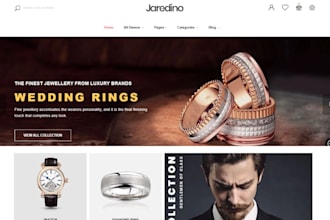 build luxury ring shopify jewelry store necklace ring watch accessories website